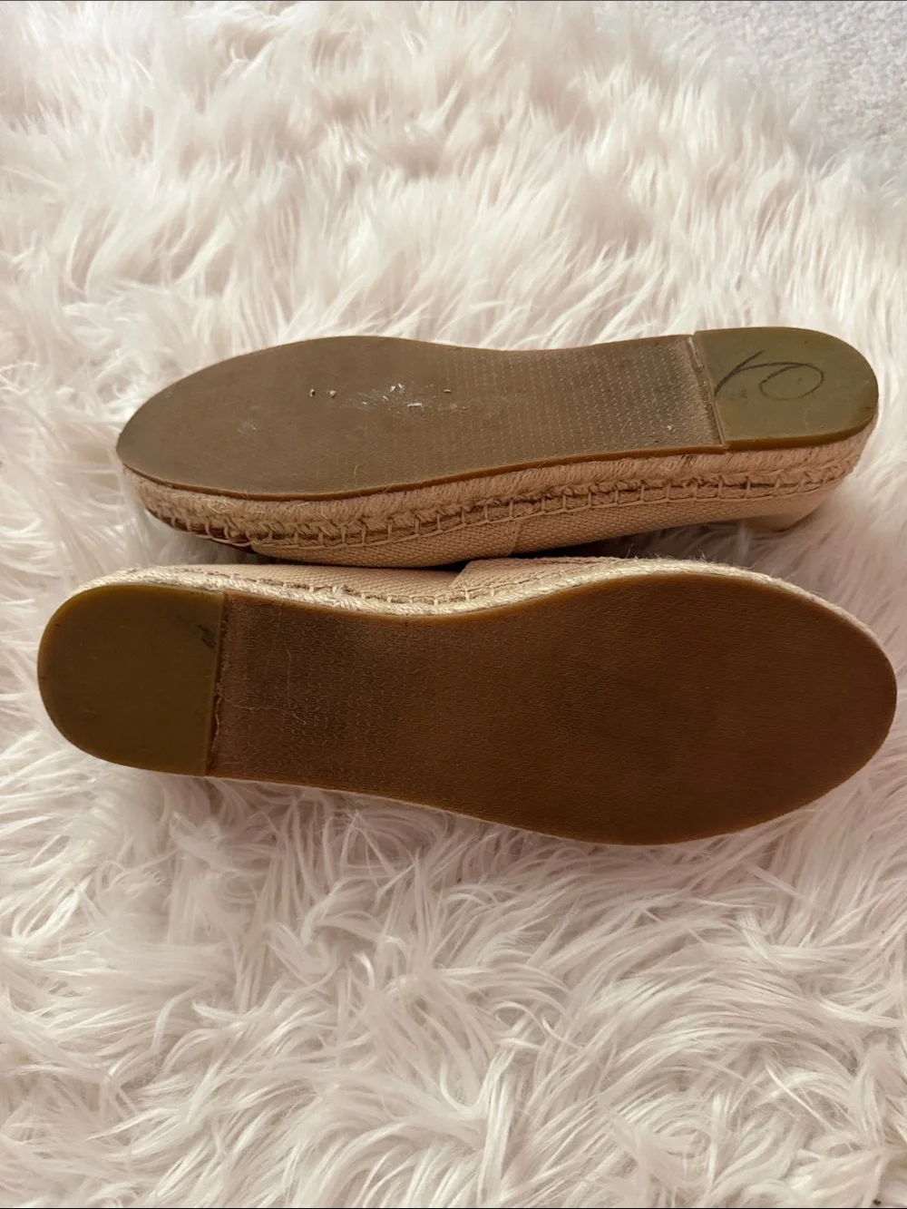 J. McLaughlin Beige Canvas Espadrille Slip-On with Brown leather Toe Cap